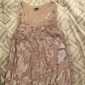 Nude Sequin Top